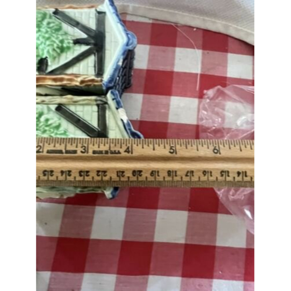 RARE Vintage Japanese ~ Green Majolica ~ Salt Box W/lid Sugar Flour pepper - Picture 12 of 12